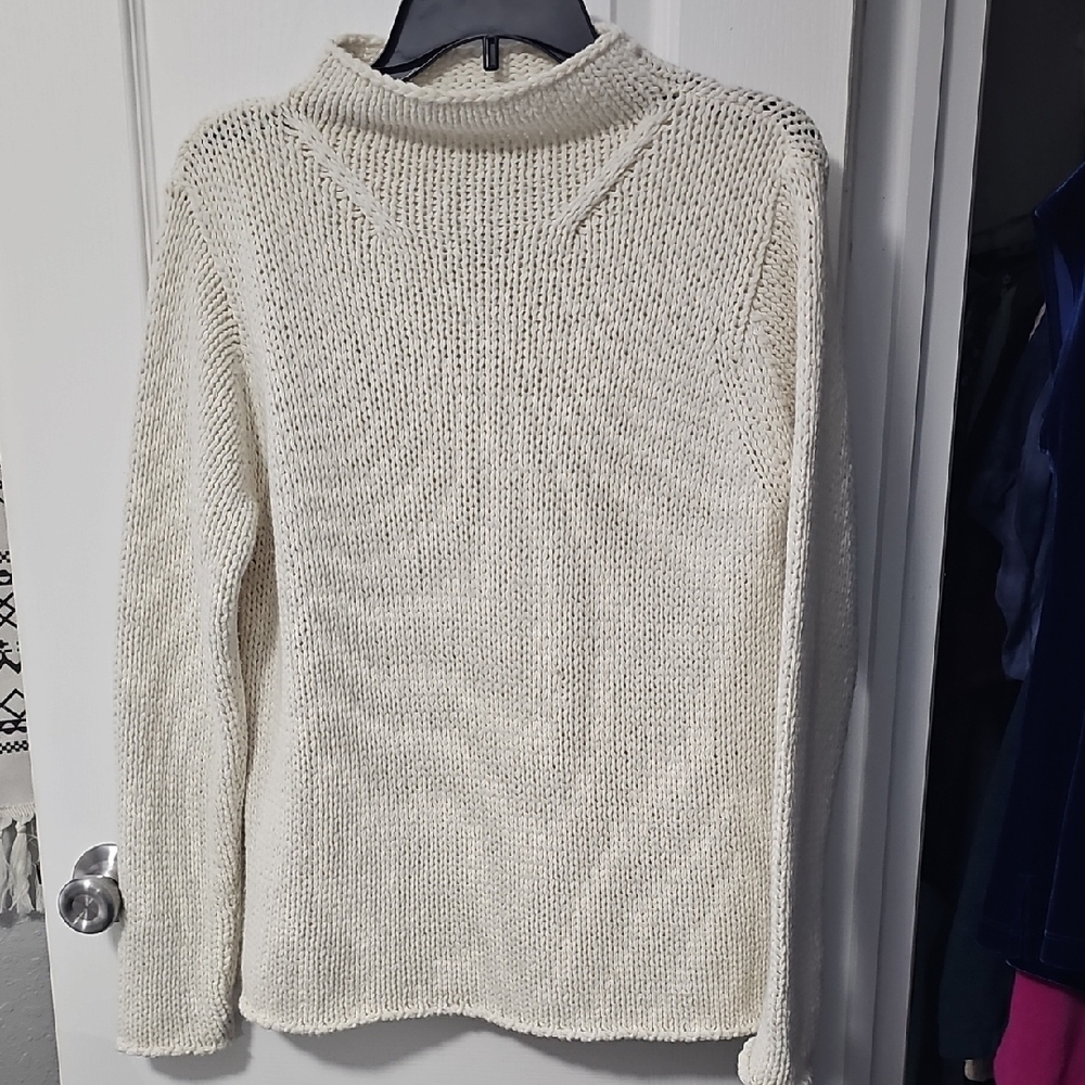 Cutter & Buck Cream Turtleneck Sweater
